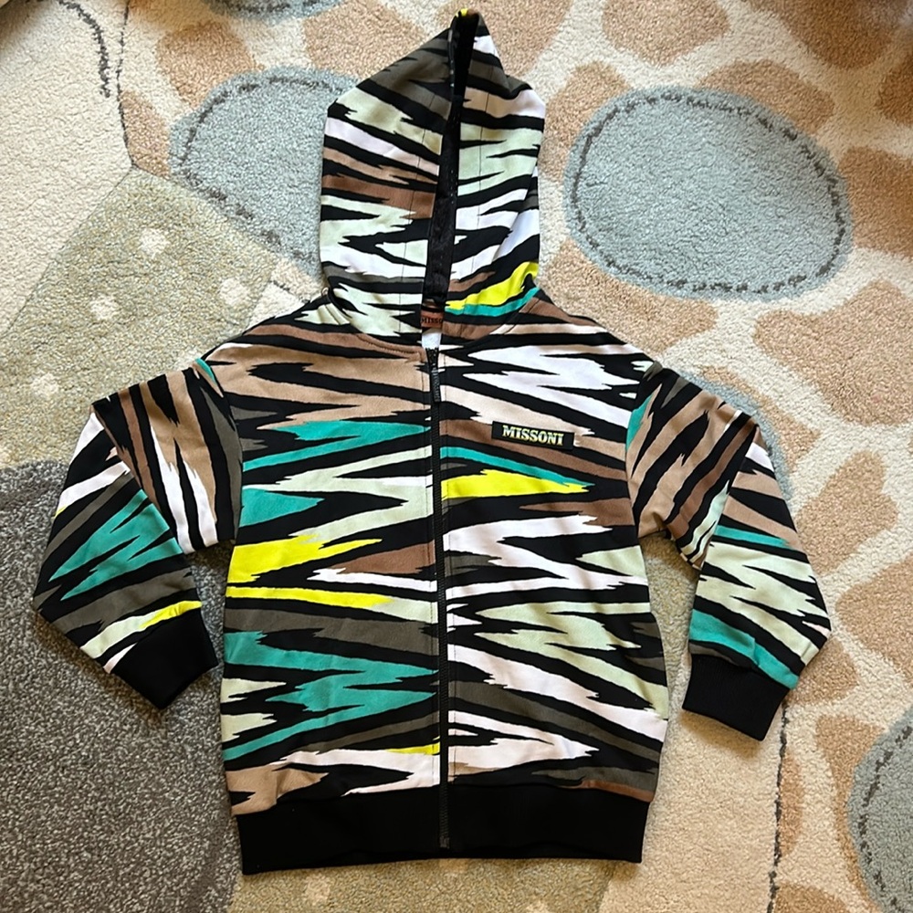 Missoni boys zig zag hoodie size 6 NWT